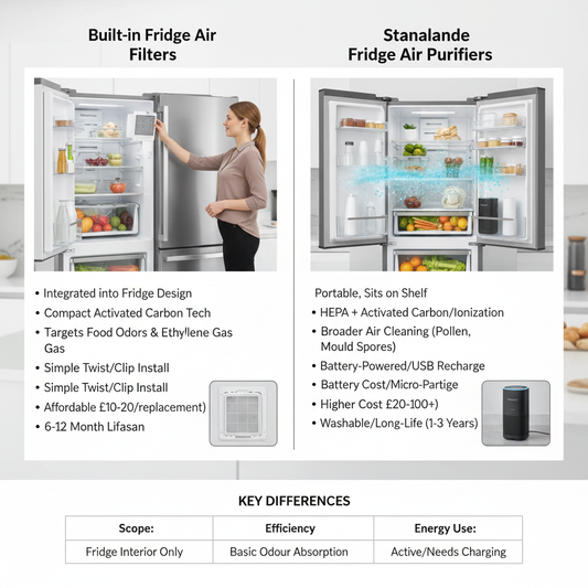 Built-in Fridge Air Filters vs. Standalone Air Purifiers
