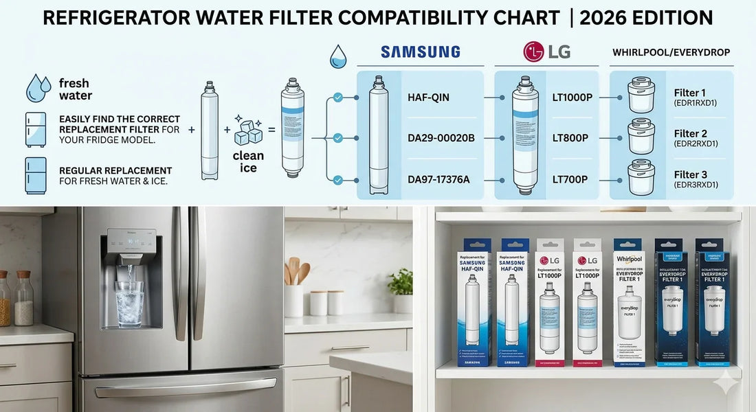 Compatible Brands 2026 Refrigerator Water Filter Compatibility Guide: GE, Frigidaire ...