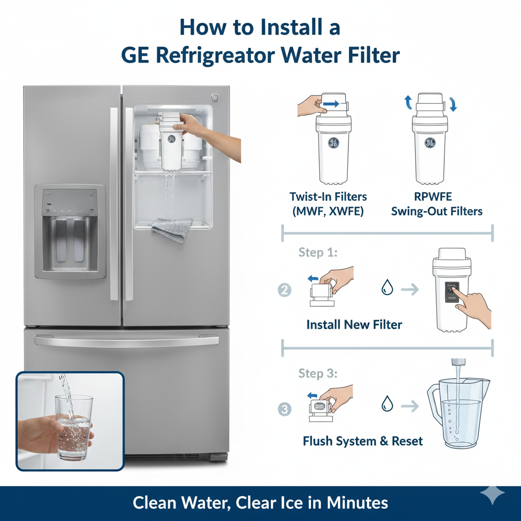 Install a GE Refrigerator Water Filter