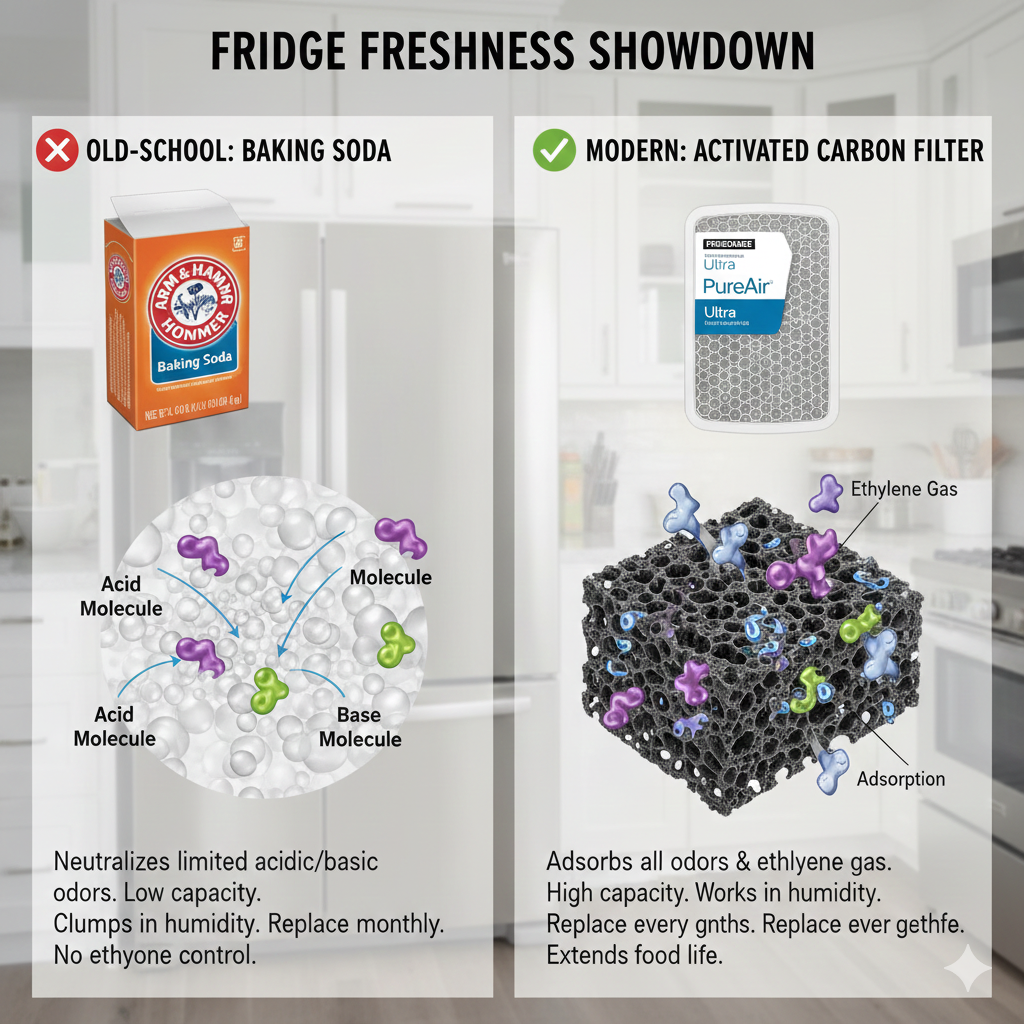 Refrigerator Air Filter vs. Baking Soda
