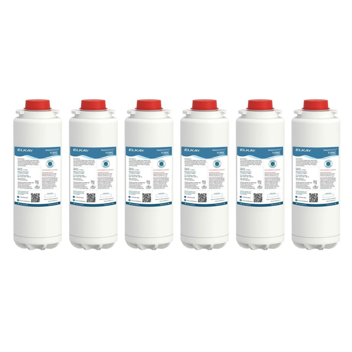 Elkay 51300C WaterSentry Replacement Filter 6 Pack