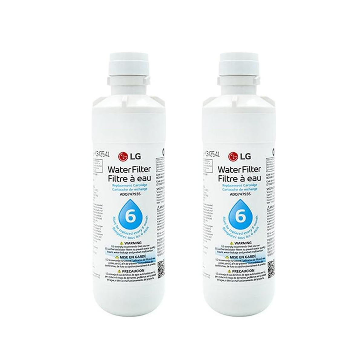 LG LT1000P 6-Month / 200-Gallon Refrigerator Replacement Water Filter, 2-Pack