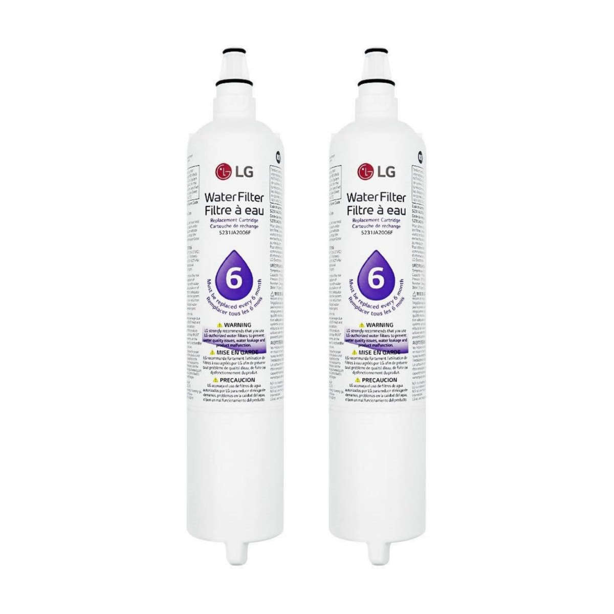 LG LT600P Refrigerator Water Filter 2 Pack
