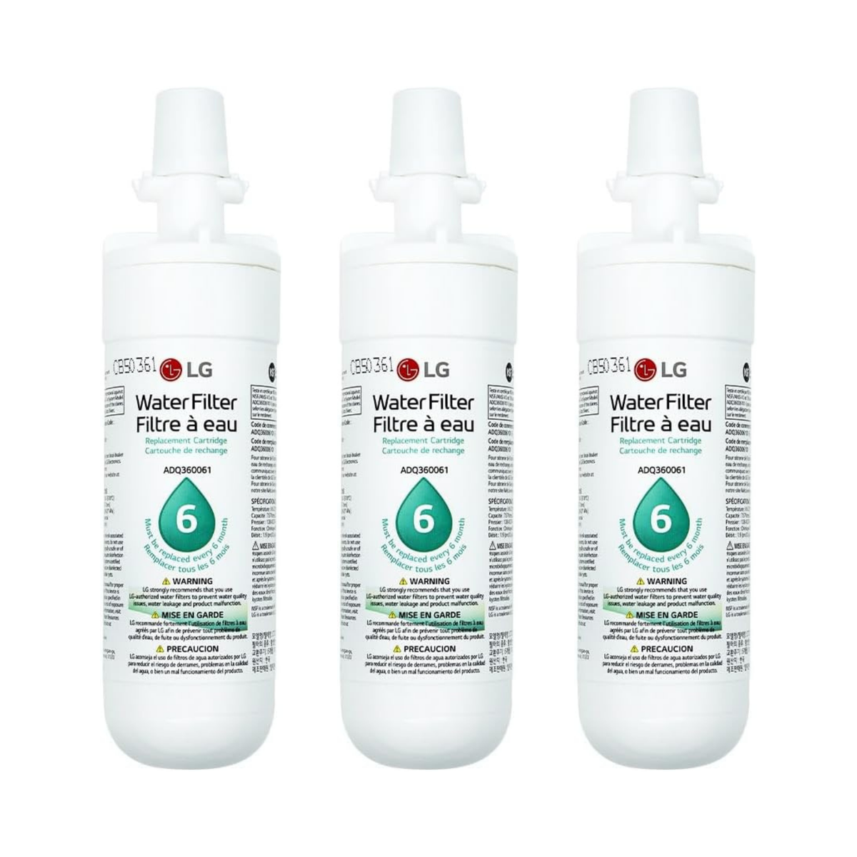 LG LT700P Refrigerator Water Filter 3-Pack