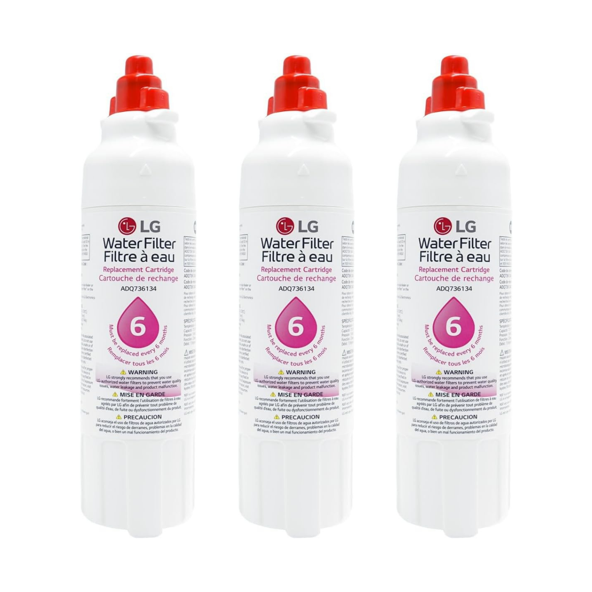 LG LT800P Refrigerator Water Filter 3 Pack