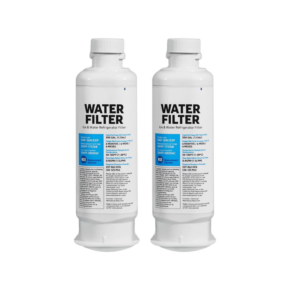 Samsung DA97-17376B HAF-QIN Refrigerator Water Filter 2-Pack
